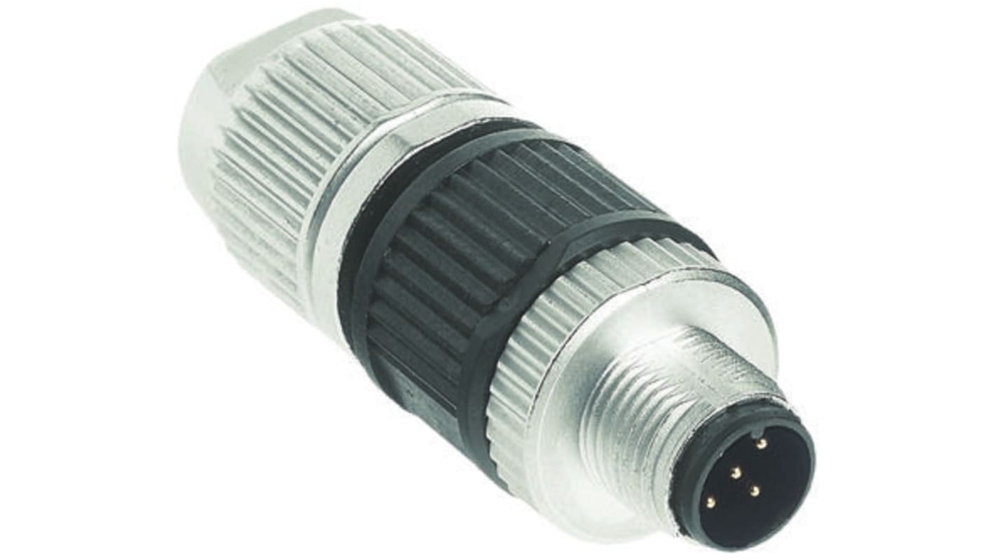 Conector circular HARTING macho serie Harax M12 de 3 vías macho, montaje aéreo, IP65, IP67