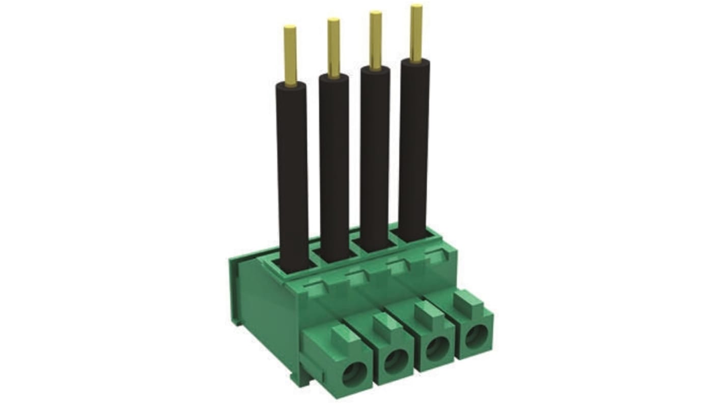 Amphenol FCI Non-Fused Terminal Block, 10-Way, 8A, 28 → 16 AWG Wire, Screw Down Termination