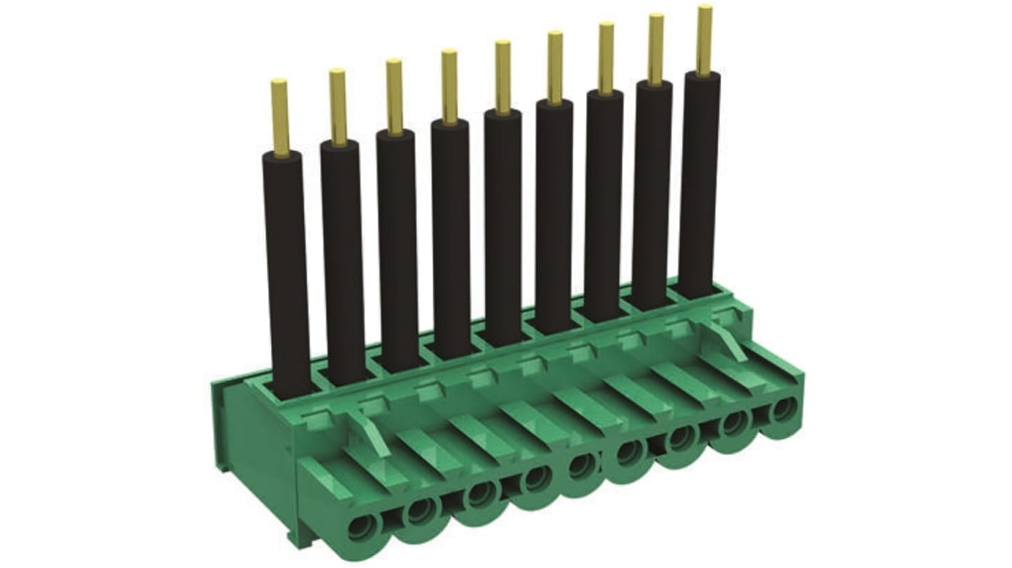 Amphenol FCI Non-Fused Terminal Block, 10-Way, 12A, 24 → 12 AWG Wire, Screw Down Termination