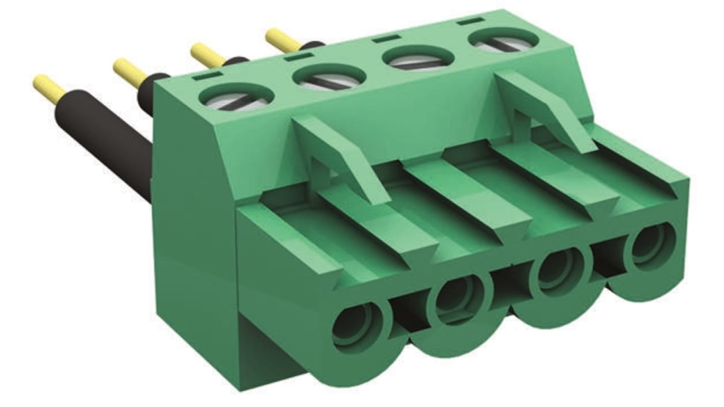 Amphenol Communications Solutions PCB Terminal Block, 5.08mm Pitch, Cable Mount, Screw Down Termination