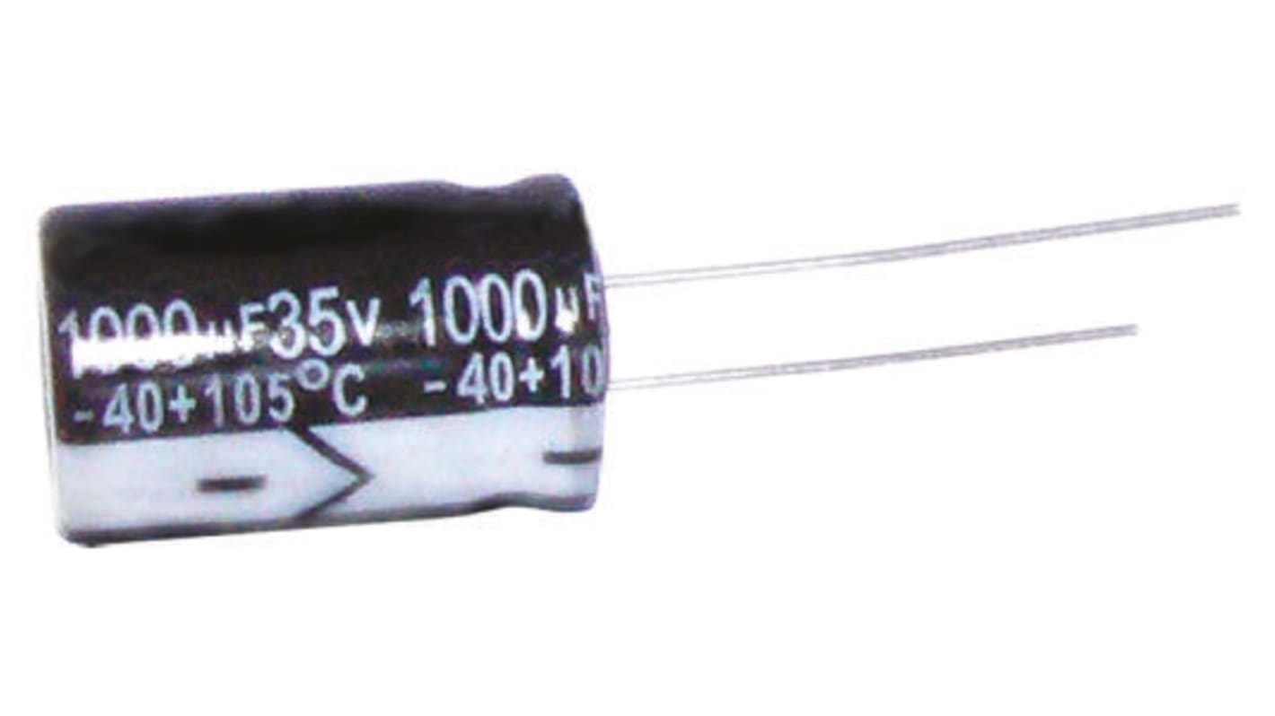 Condensador electrolítico RS PRO, 1μF, ±20%, 50V dc, Radial, Orificio pasante, 4 (Dia.) x 7mm, paso 1.5mm