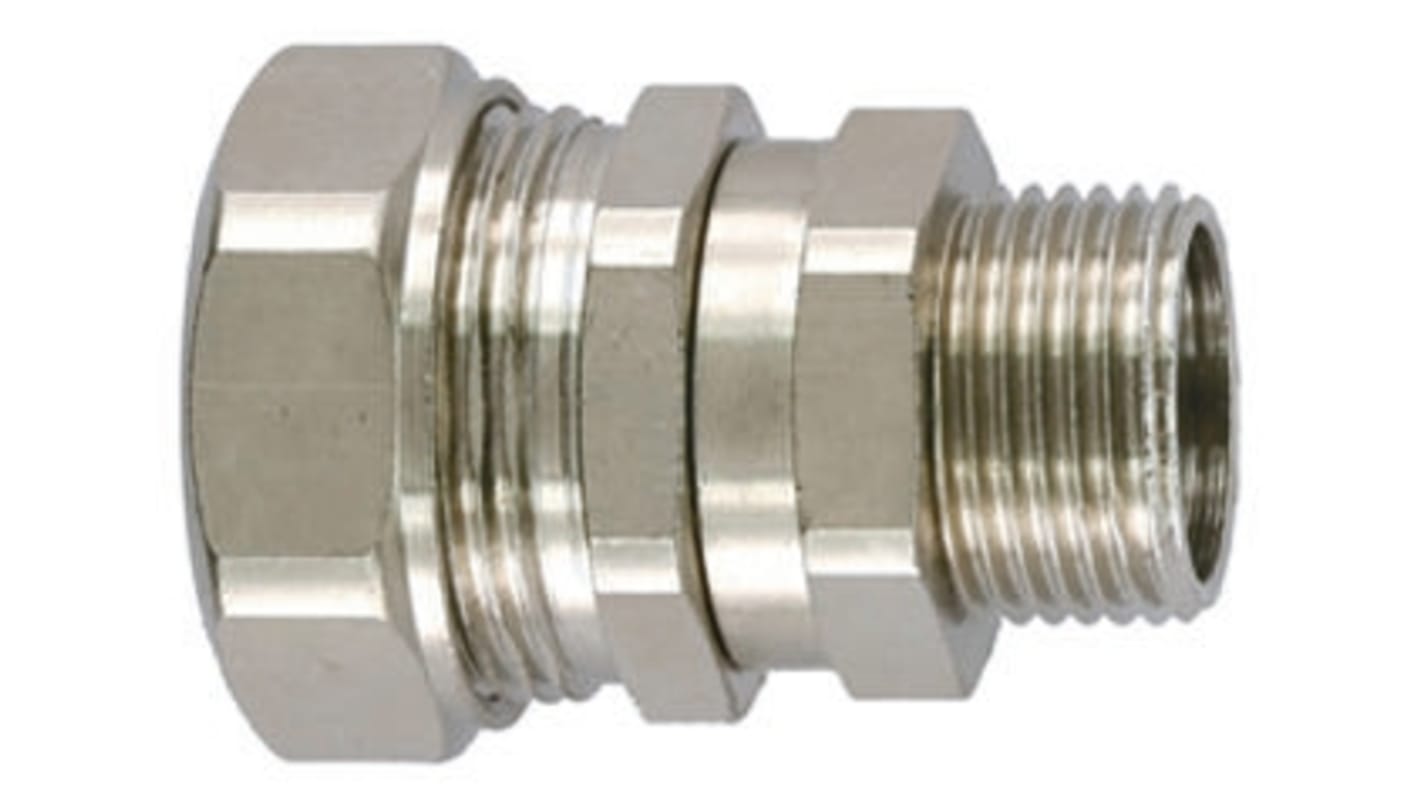 HellermannTyton Swivel, Conduit Fitting, 25mm Nominal Size, M25, Brass, PA 6, Silver