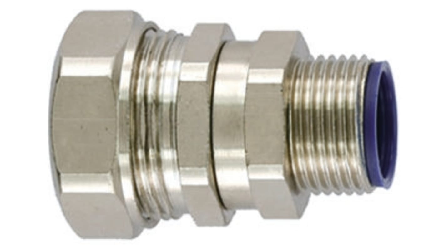 HellermannTyton Swivel, Conduit Fitting, 25mm Nominal Size, M25, Brass, PA 6, Silver