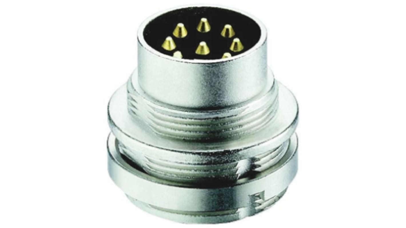 Lumberg Circular Connector, 8 Contacts, Front Mount, M16 Connector, Plug, Male, IP68, 03 Series