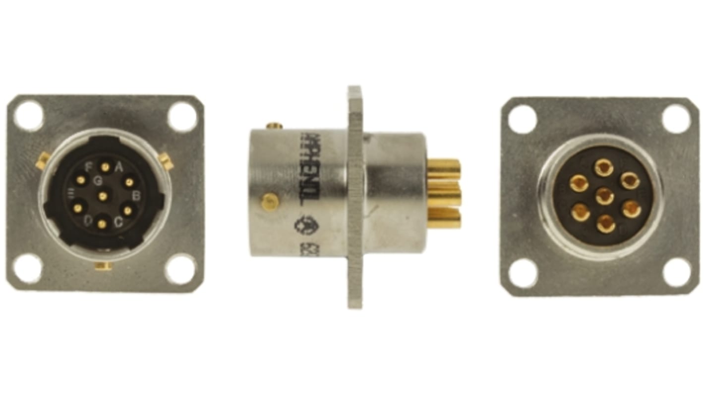 Connecteur cylindrique Femelle, 7 Contacts, Mâle, Amphenol Limited, A souder