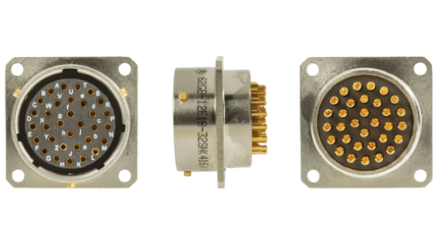 Amphenol Limited, 62GB 32 Way Box Mount MIL Spec Circular Connector Receptacle, Socket Contacts,Shell Size 18, Bayonet