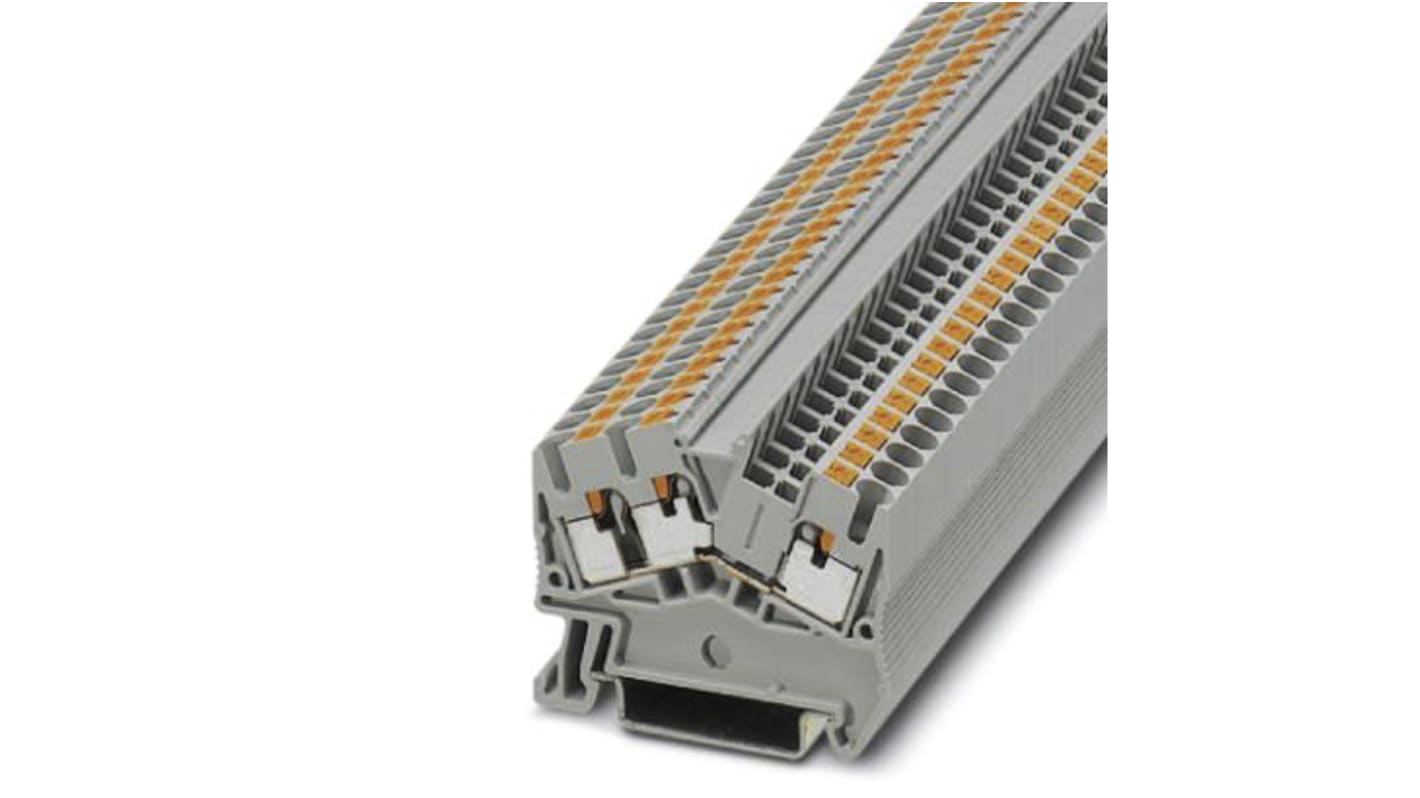 Phoenix Contact PTS 2.5-TWIN Series Grey Feed Through Terminal Block, 0.14 → 4mm², Single-Level, Push In