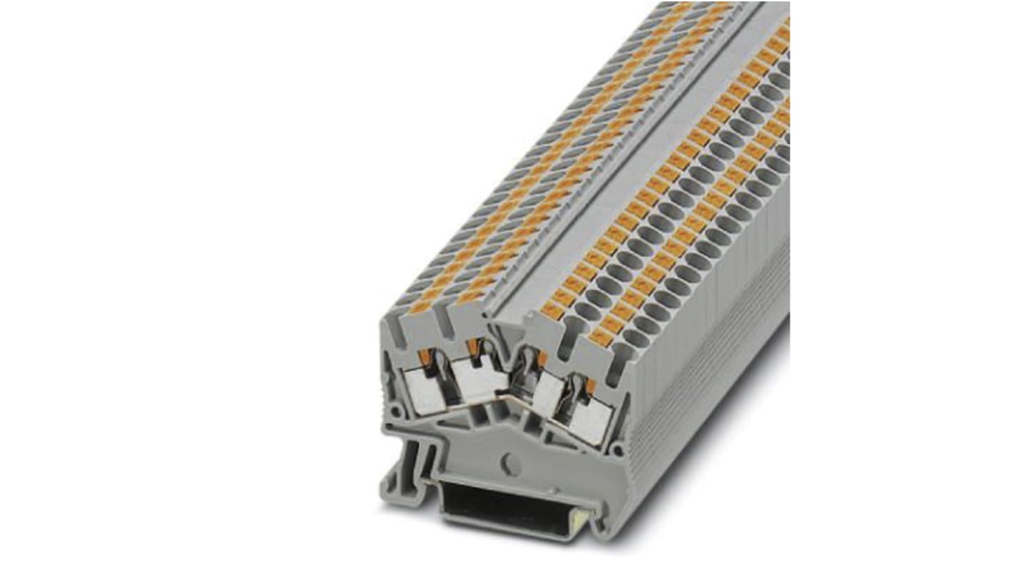 Phoenix Contact PTS 2.5-QUATTRO Series Grey Feed Through Terminal Block, 0.14 → 4mm², Single-Level, Push In