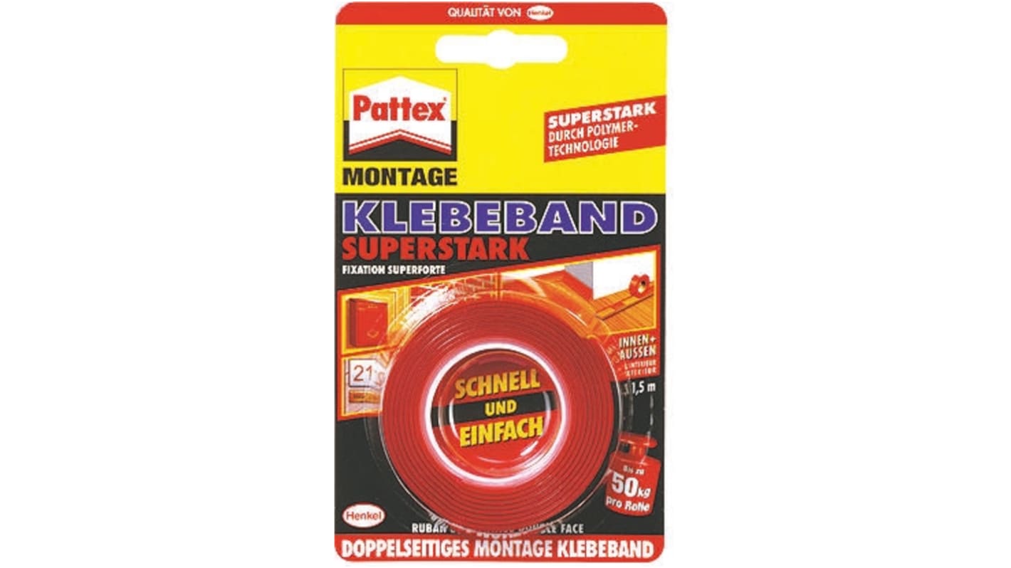 Pattex Schaumstoff Klebeband, Weiß, 19mm x 2m