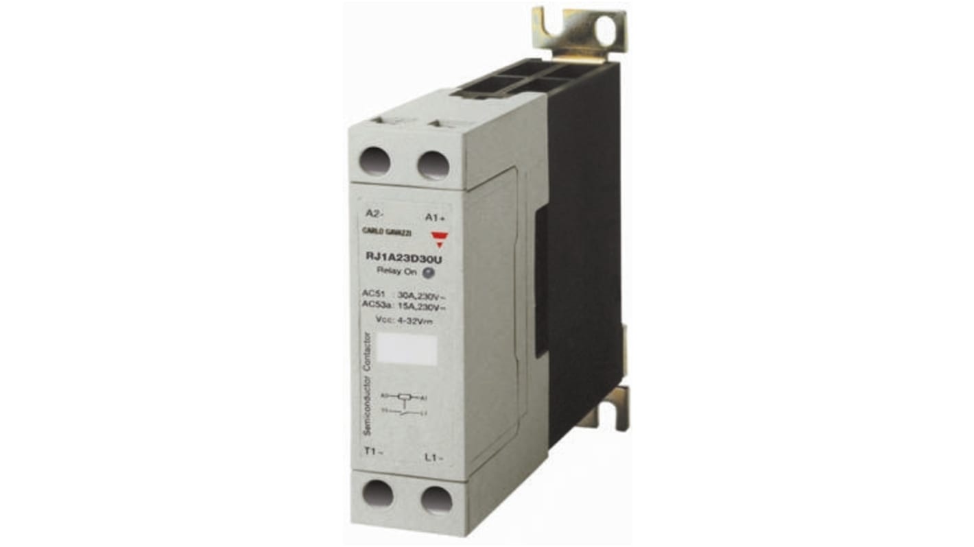 RJ1A60D30E Carlo Gavazzi DIN Rail Solid State Relay, 30 A rms Max