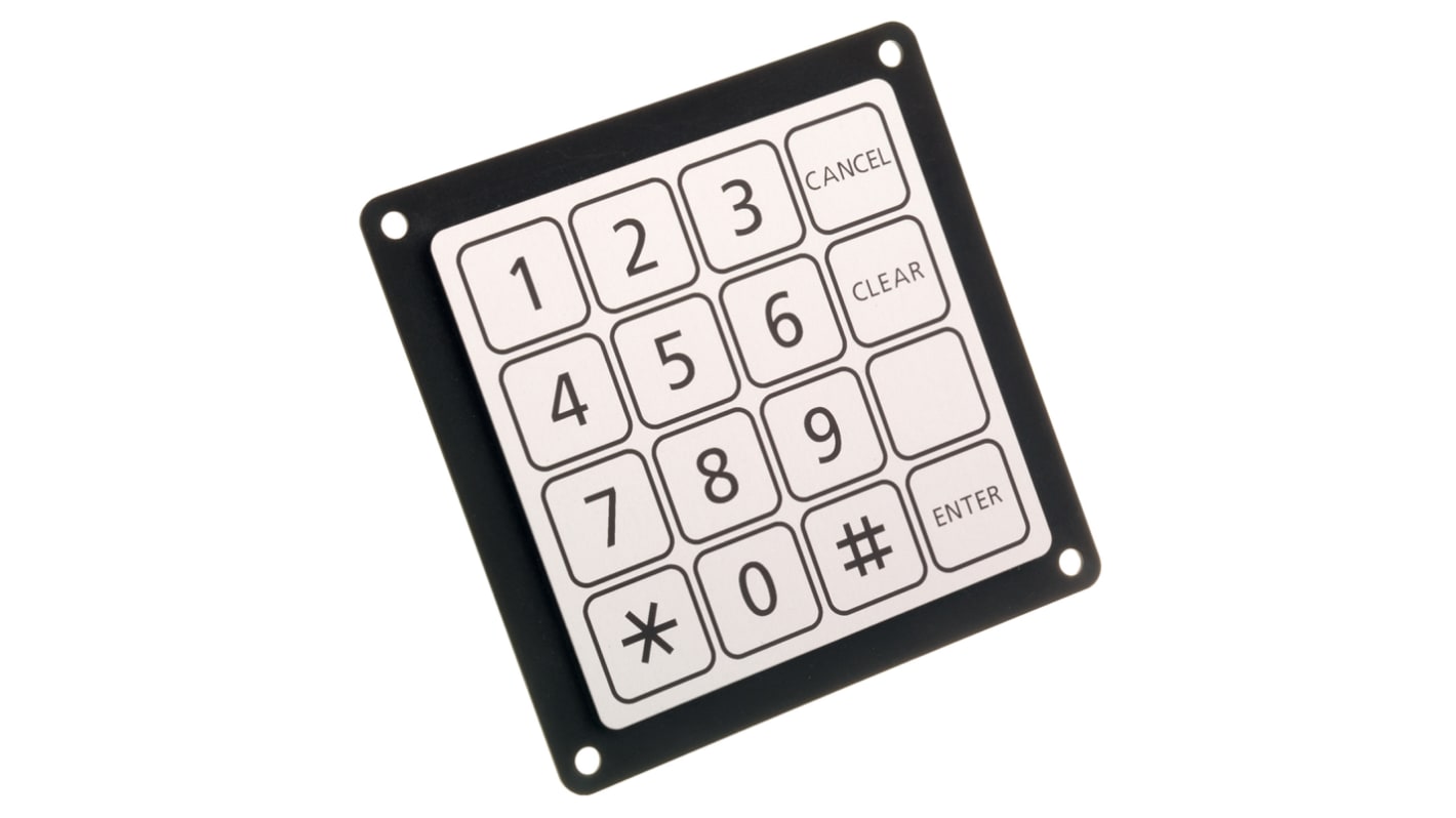 Schurter IP69K 16 Key Aluminium Keypad