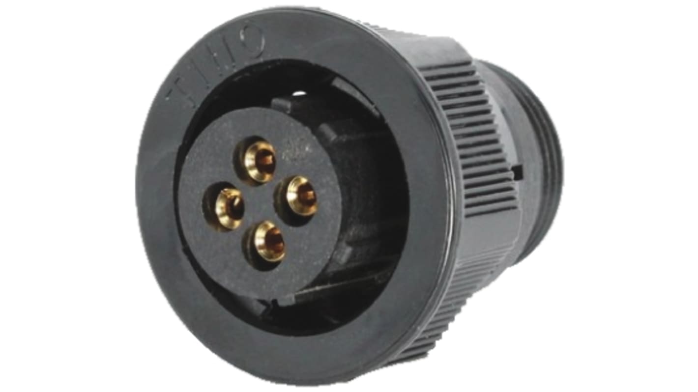 Toughcon Connector, 4 Contacts, Cable Mount, Plug, Female, IP44, IP65, TT Series