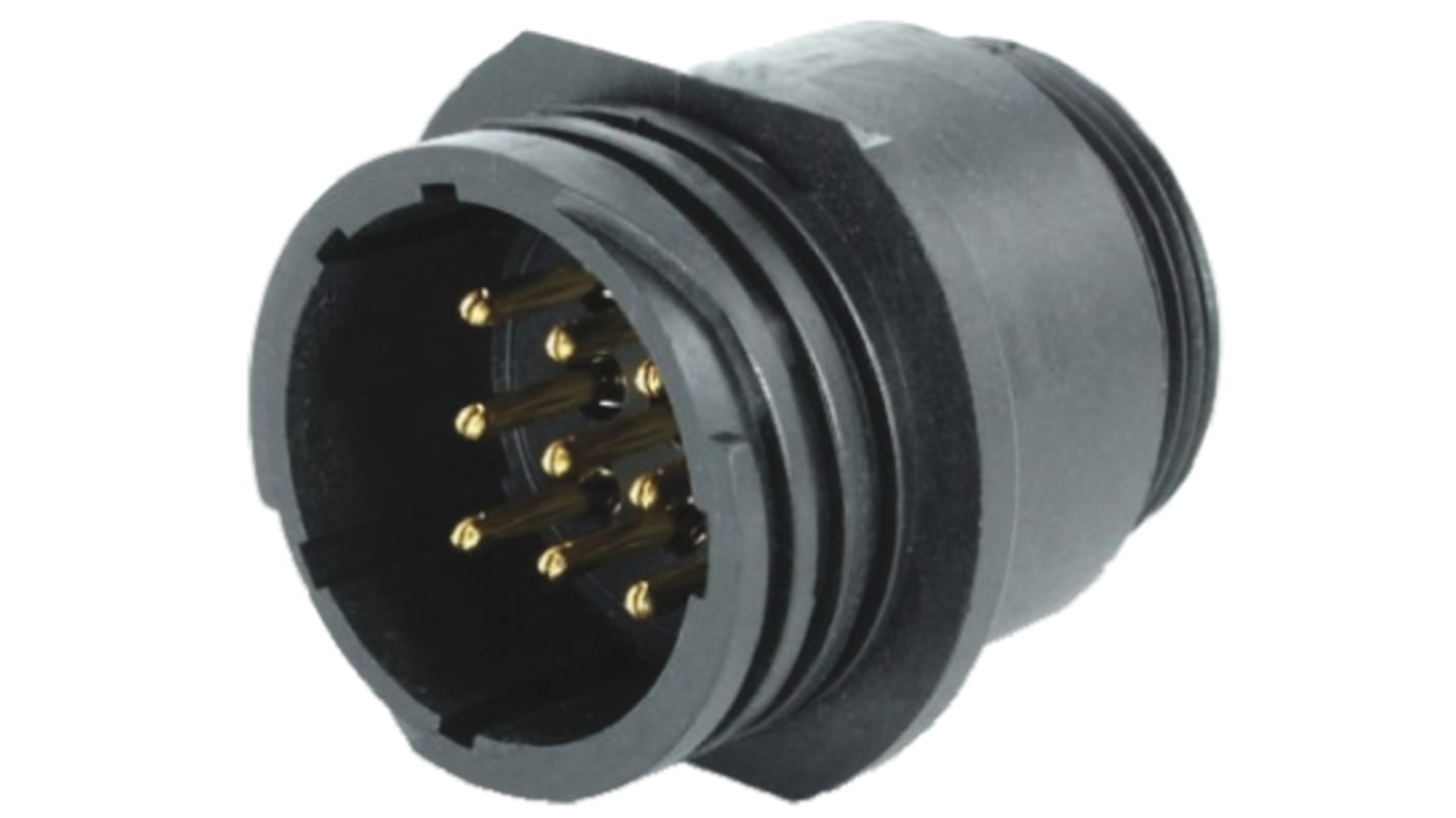 Toughcon Connector, 9 Contacts, Cable Mount, Socket, Male, IP44, IP65, TT Series