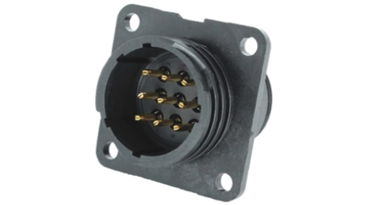 Toughcon Connector, 9 Contacts, Panel Mount, Socket, Male, IP44, IP65, TT Series