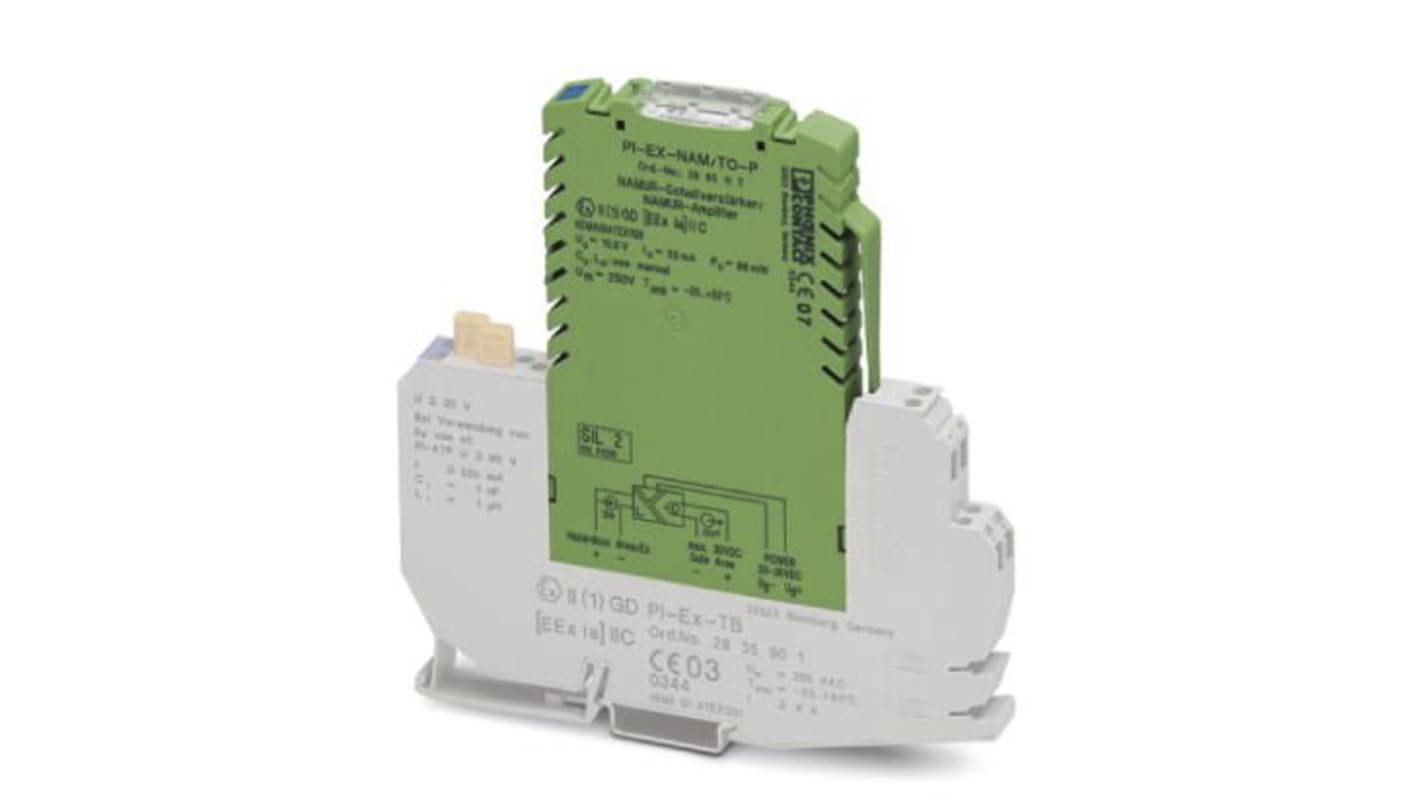 Phoenix Contact 1 Channel Galvanic Barrier, Isolating Amplifier, NAMUR Sensor, Switch Input, Transistor Output