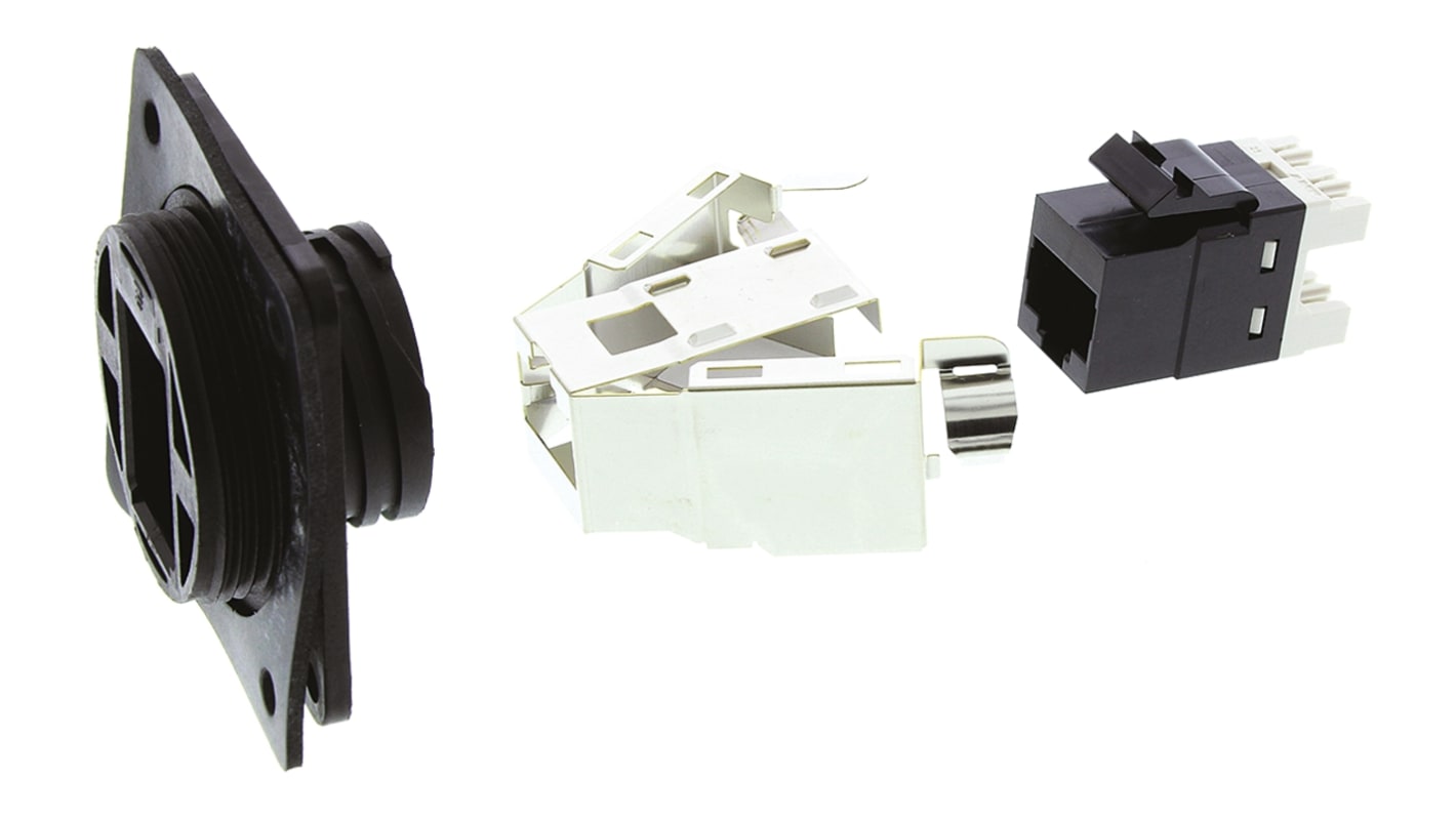 TE Connectivity RJ45 モジュラーコネクタ, メス, RJ45コネクタ, パネルマウント, Cat5, Cat5e, 1546908-1