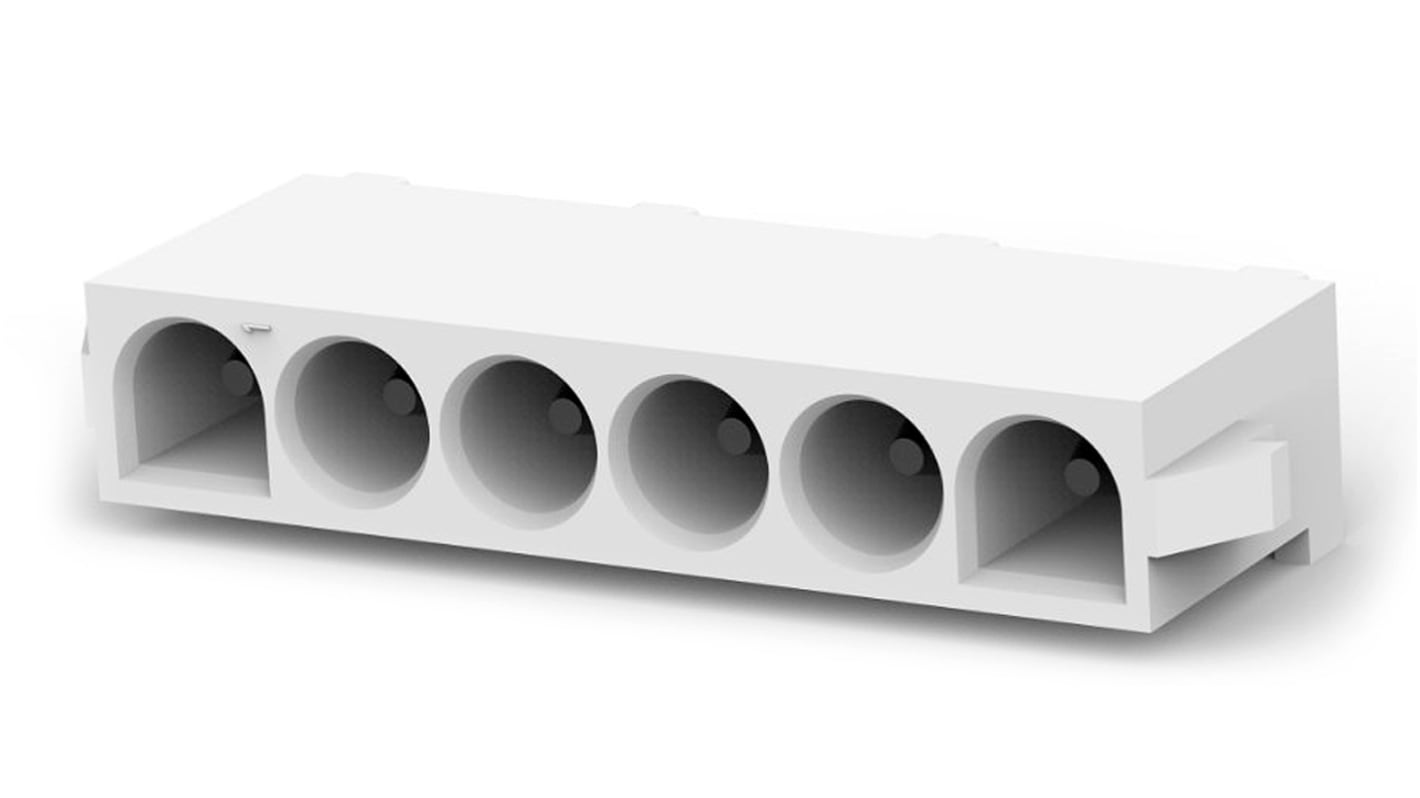 TE Connectivity Universal MATE-N-LOK Series Straight Through Hole PCB Header, 6 Contact(s), 6.35mm Pitch, 1 Row(s),