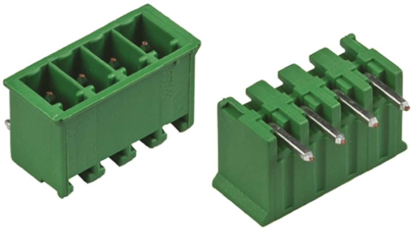 TE Connectivity Buchanan Series PCB Terminal Block, 4-Contact, 3.5mm Pitch, Through Hole Mount, 1-Row, Solder