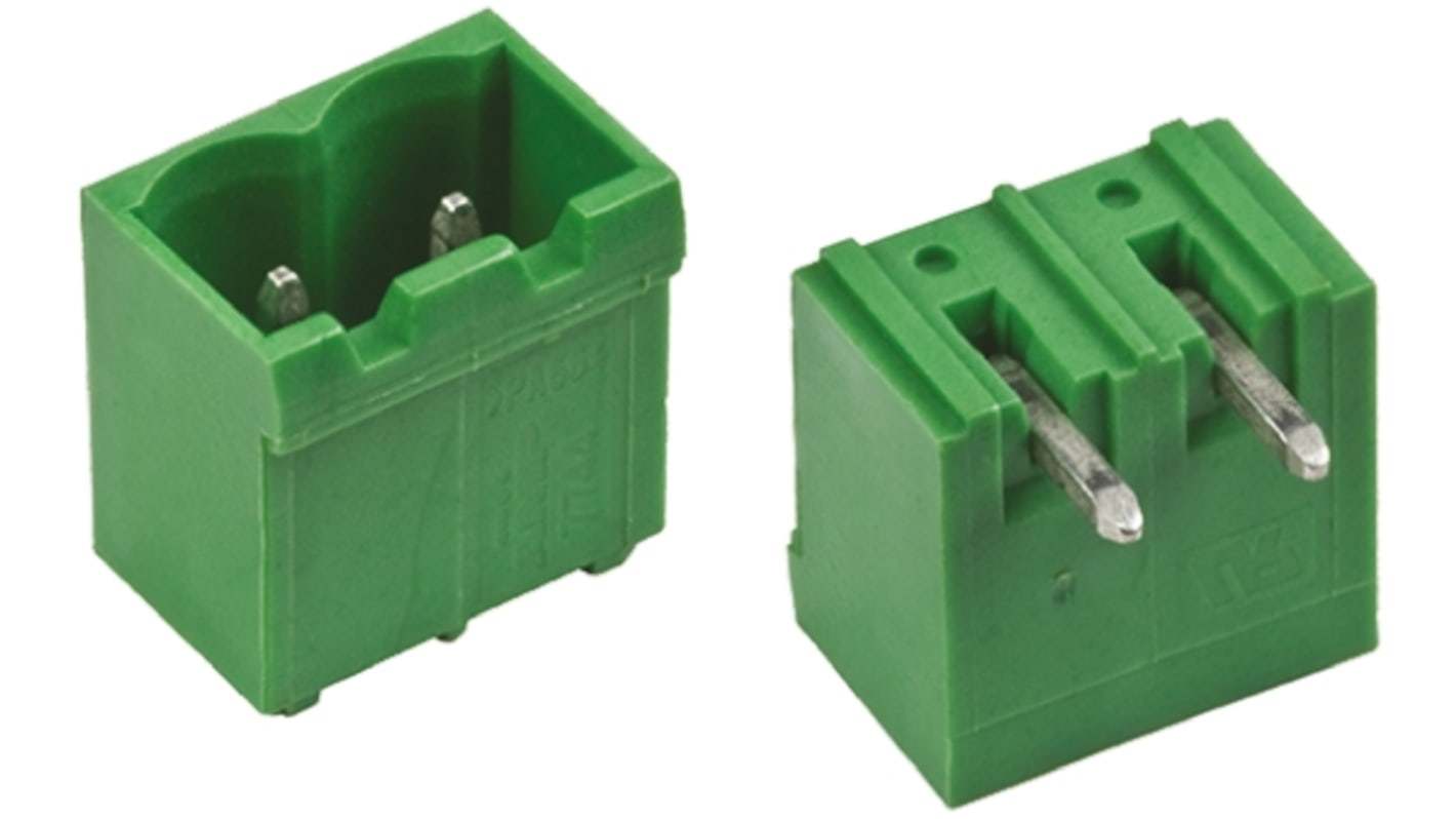 TE Connectivity Buchanan Steckbarer Klemmenblock Header 2-Kontakte 5.08mm-Raster gewinkelt