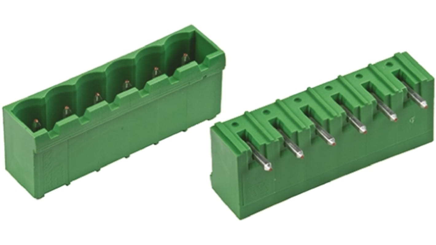 TE Connectivity Buchanan Steckbarer Klemmenblock Header 3-Kontakte 5.08mm-Raster gewinkelt