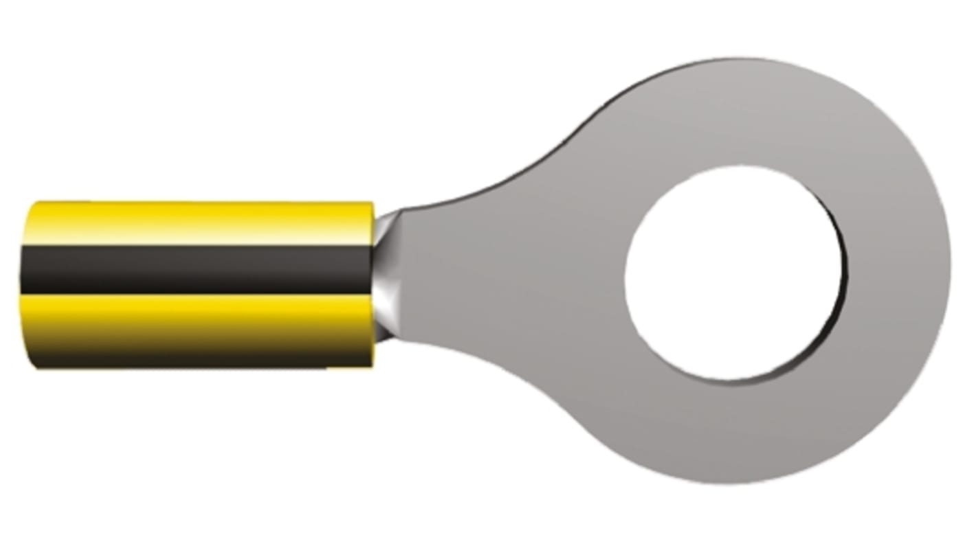 Cosses à œillet TE Connectivity, Isolée, Noir, Jaune, 2.6mm², M10, 5.08mm, série PLASTI-GRIP