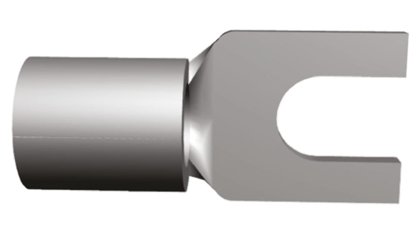 TE Connectivity Uninsulated Crimp Spade Connector, 2.6mm² to 6.6mm², 12AWG to 10AWG, M3.5 Stud Size