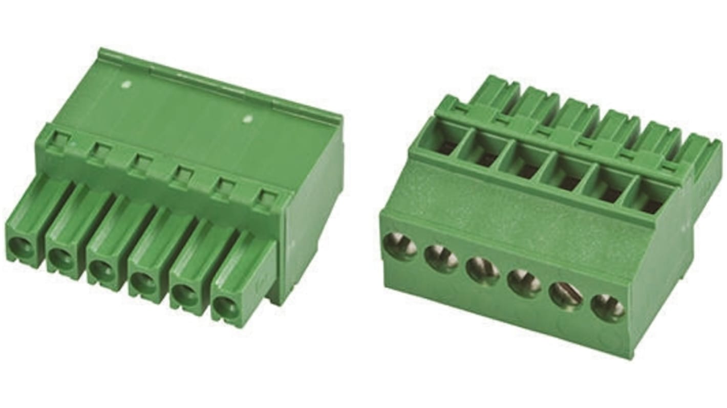 Borne enchufable para PCB TE Connectivity, para cable de 30 → 14 AWG, 11A, 300 V, Sujeto con Tornillo