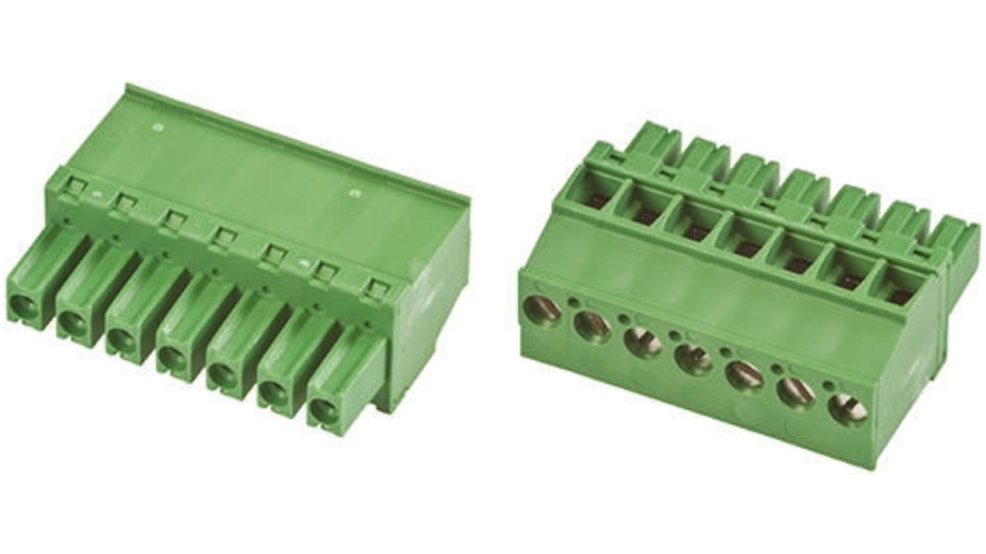 TE Connectivity Buchanan Series Green Terminal Block, Screw Termination