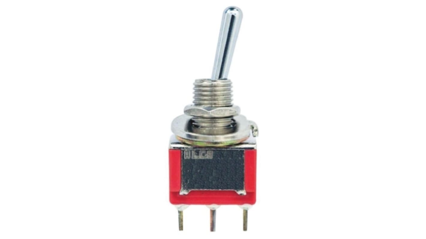 TE Connectivity Toggle Switch, Panel Mount, On-Off-(On), SPDT, Solder Terminal, 120V