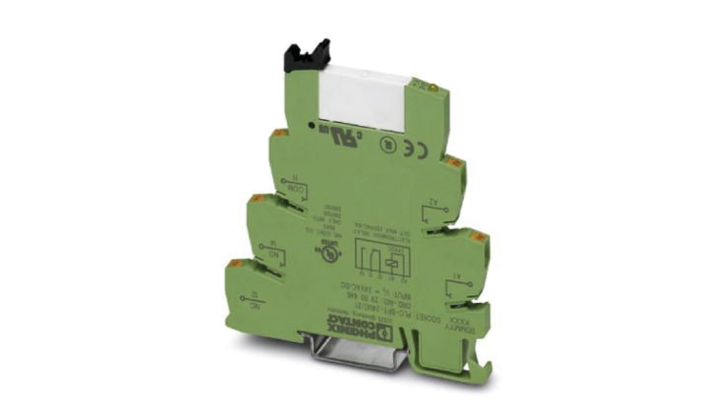 Phoenix Contact PLC-RPT- 24UC/21AU Series Interface Relay, DIN Rail Mount, 24V ac/dc Coil, SPDT