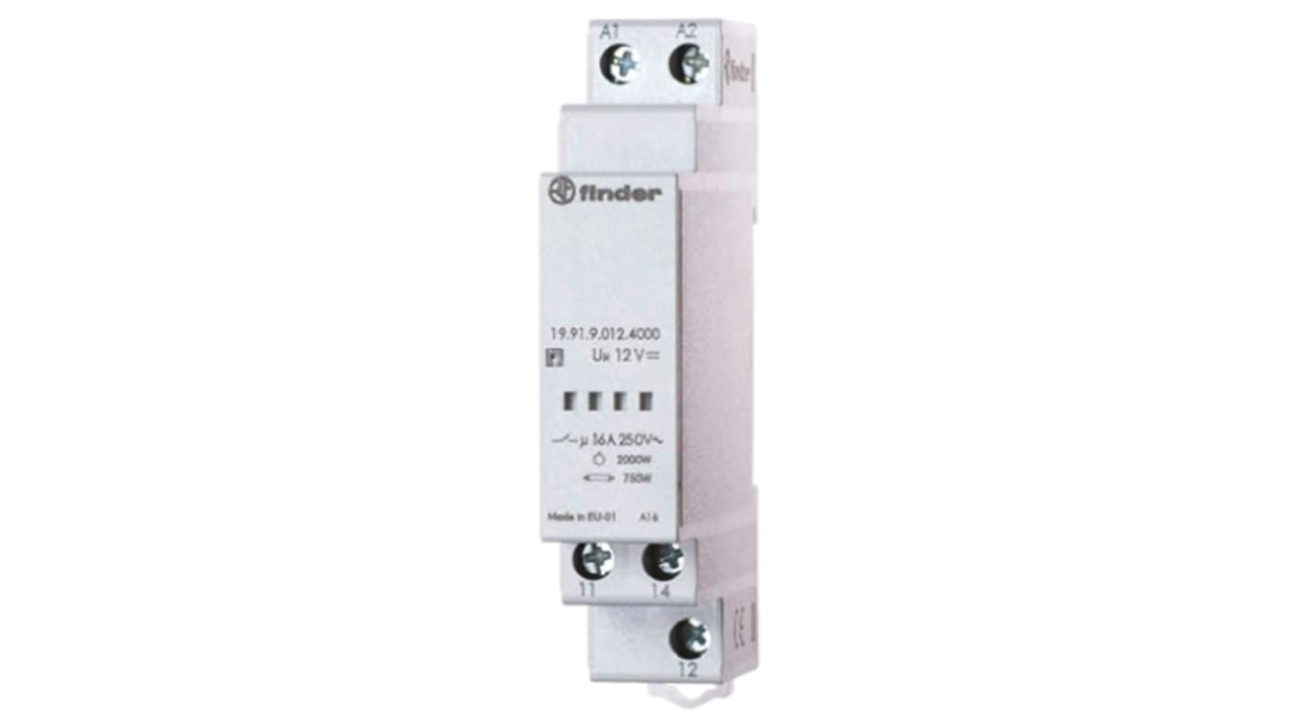 Relais d'interface Finder, 19 Series, 12V c.c., 1 RT, montage Rail DIN