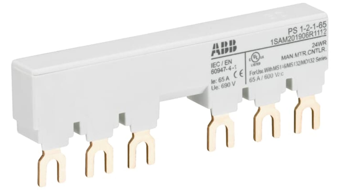 Peigne de raccordement ABB 3 Phase, pas:17.5mm, 690V c.a., Série PS1