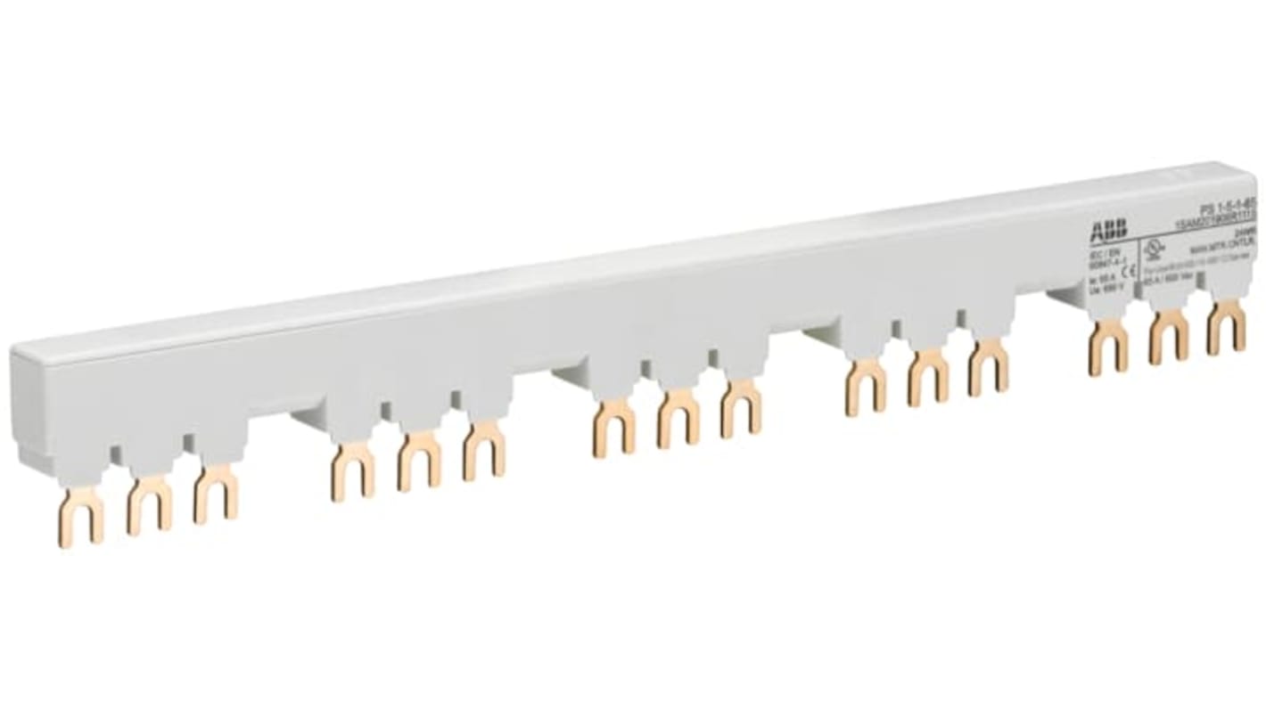 ABB PS1 Sammelschiene, 3 -phasig, 690V ac 65A, 17.5mm Raster, PS1 Reihe