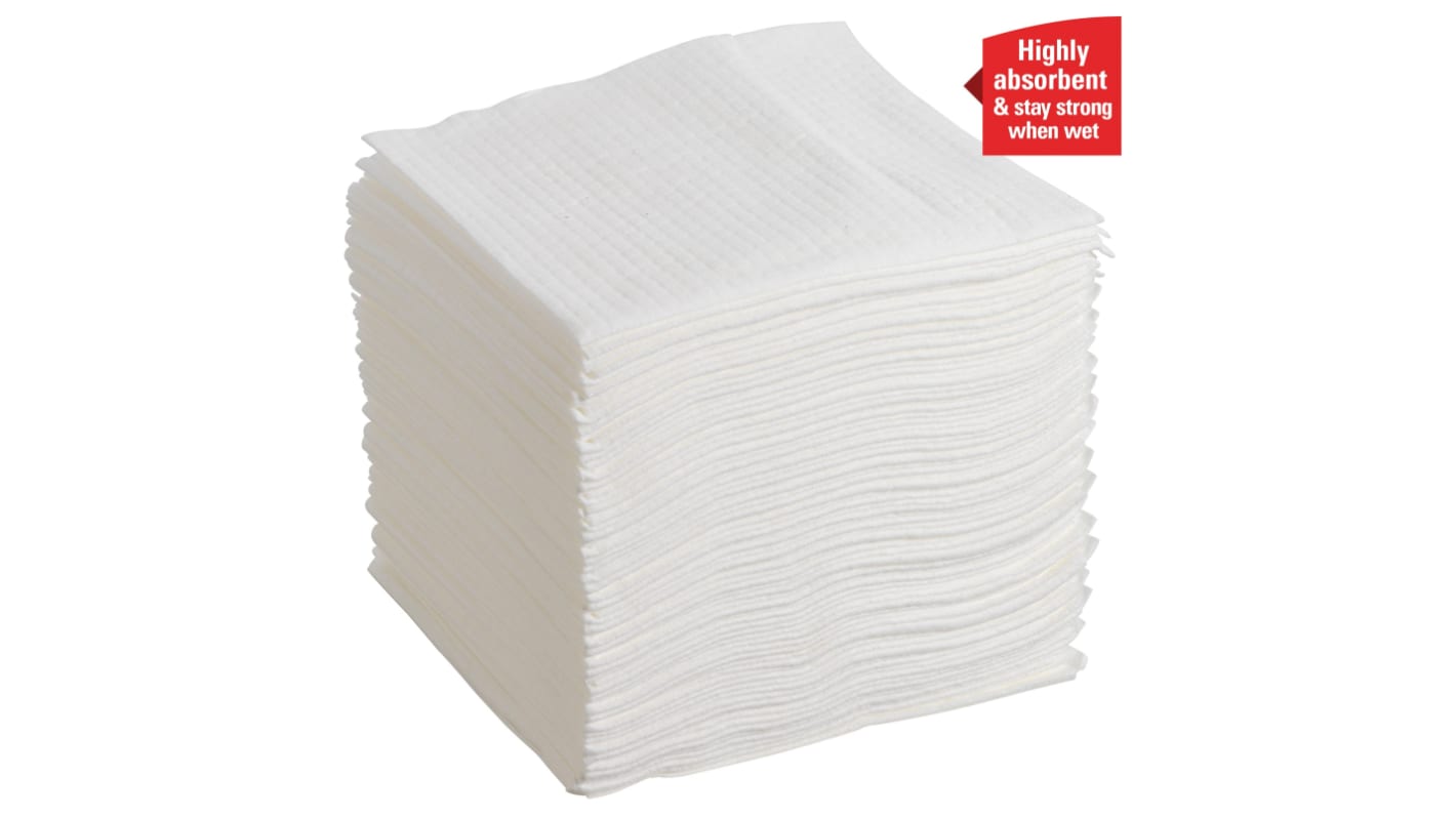 Kimberly Clark WypAll White Cloths for Medium Duty Cleaning, Dry Use, Quarter Fold of 76, 310 x 320mm, Repeat Use