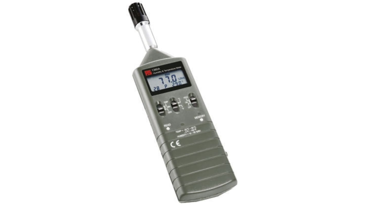 RS PRO Handheld Thermohygrometer, ±3 %RH Accuracy, +60°C Max, 95%RH Max, RS Calibration