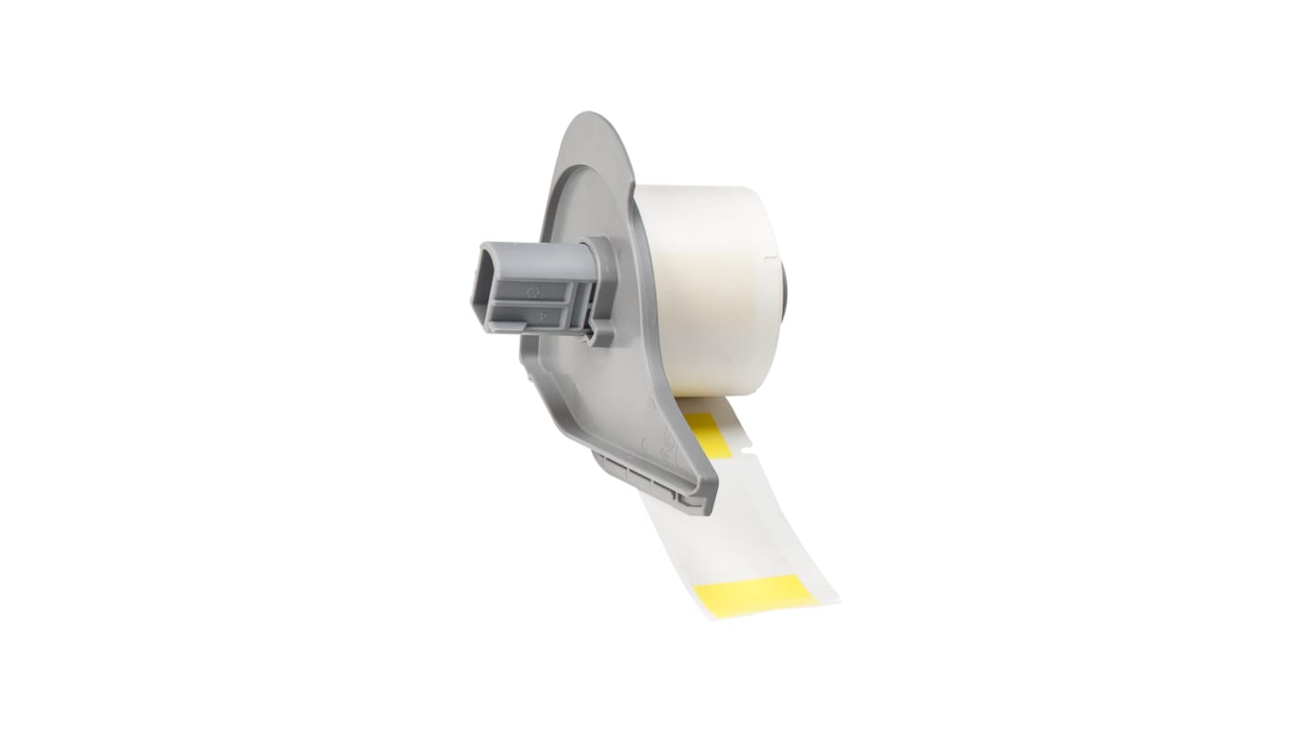 Brady B-427 Self-laminating Vinyl Transparent/Yellow Cable Labels, 25.4mm Width, 63.5mm Height