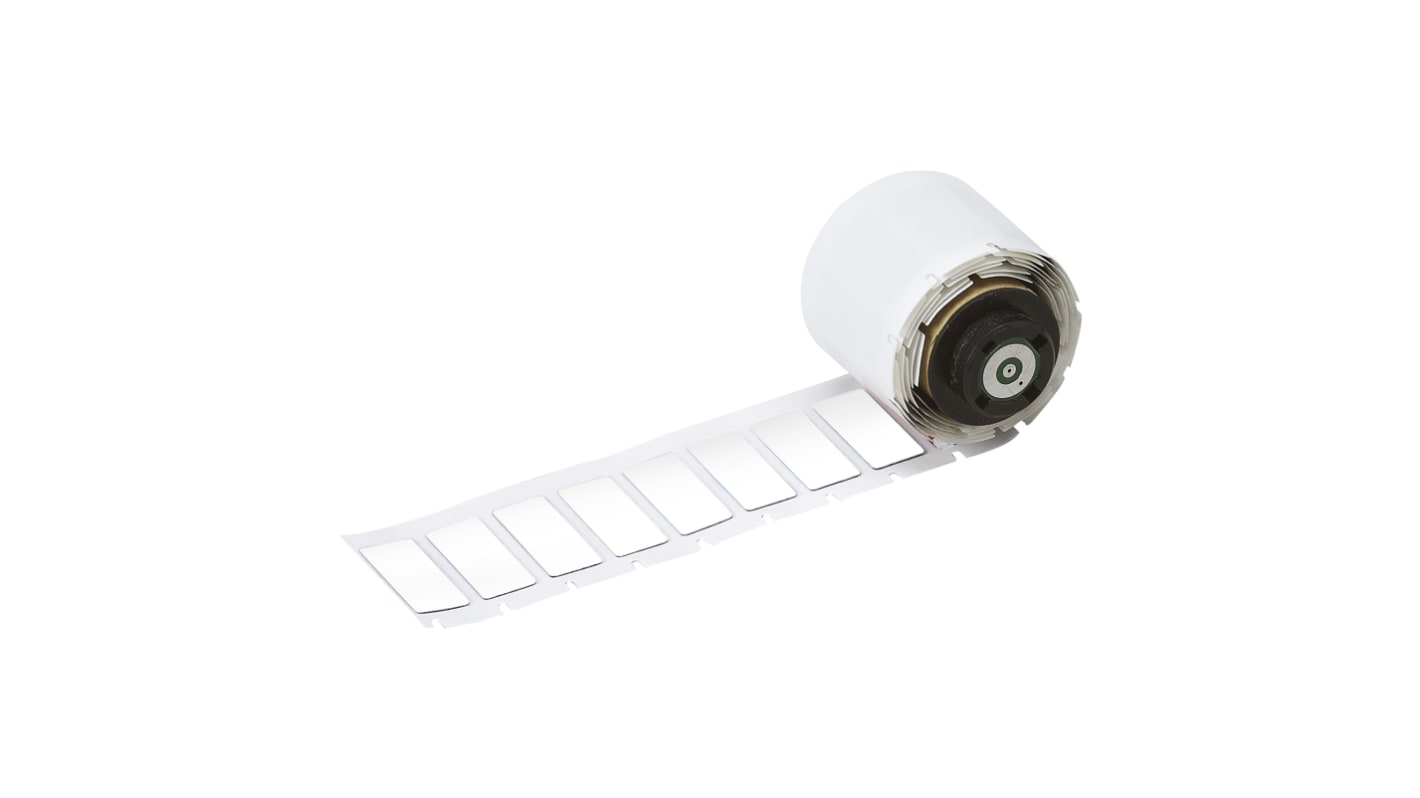 Brady B-7593 Engraved Replacement White Label Roll, 35mm Width, 18mm Height, 100 Qty