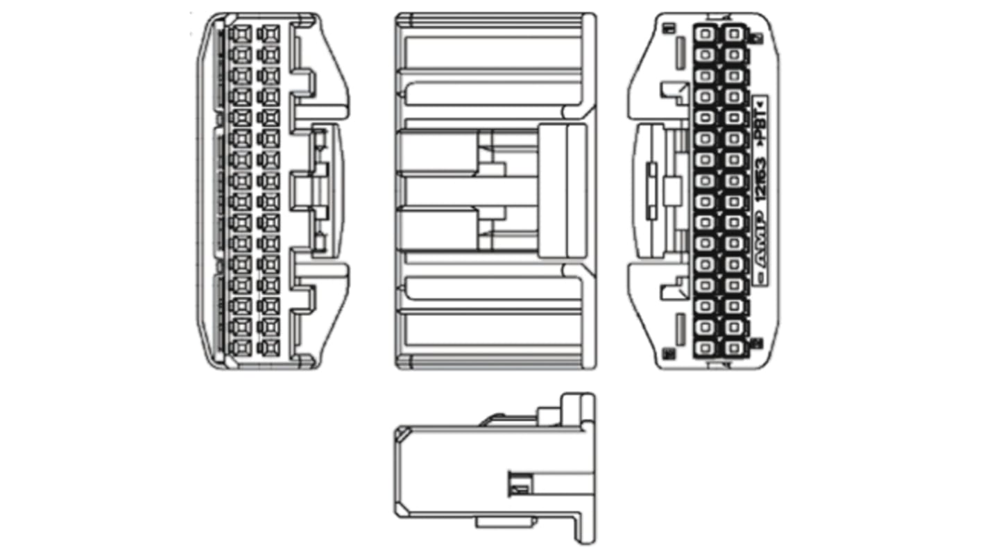 TE Connectivity コネクタハウジング 24極 ピッチ：2.2mm 3列 1318756-1