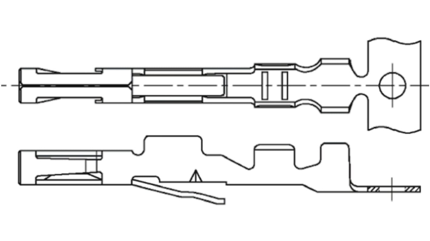 TE Connectivity Dual Line Interlock Crimp-Anschlussklemme für Dual Line Interlock-Steckverbindergehäuse, Buchse, 0.3mm²