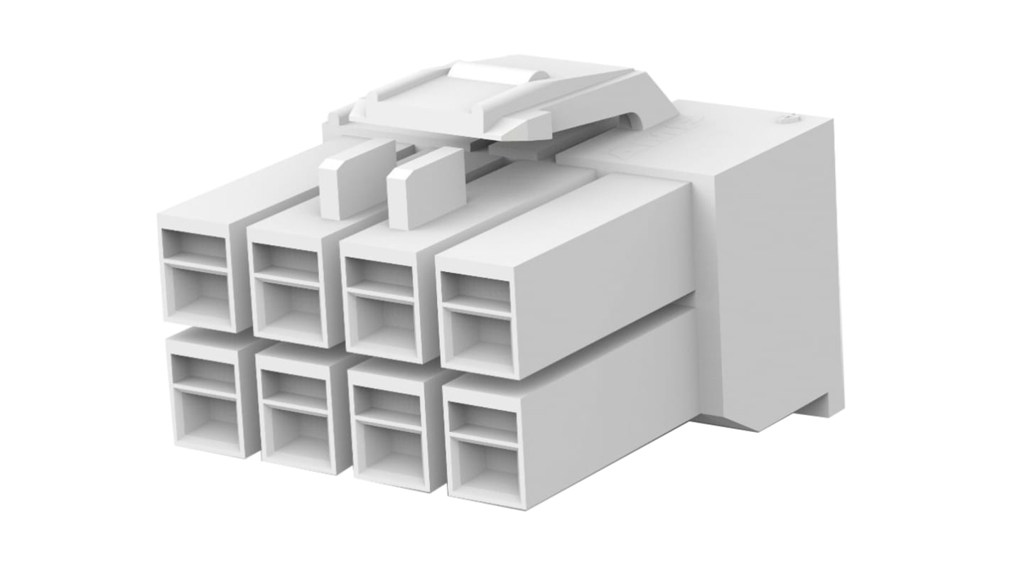 TE Connectivity, AMP Universal Power Male Connector Housing, 3.96mm Pitch, 8 Way, 2 Row