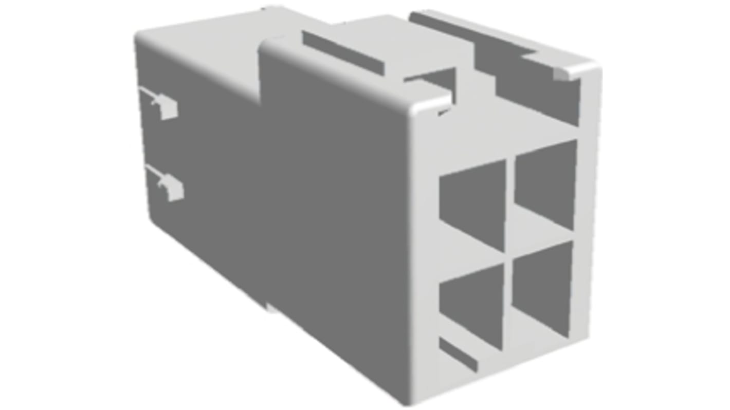 Boitier de connecteur Femelle, 4 contacts sur 3 rangs, pas 3.96mm, Droit, Montage sur câble, série Power Double Lock