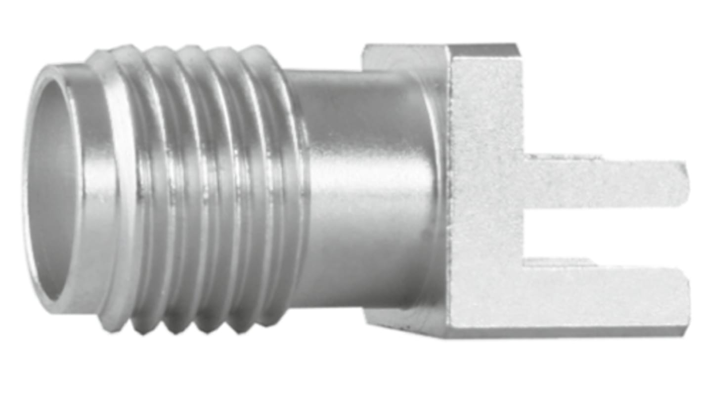 Conector coaxial Telegartner J01151A1201, Hembra, Recto, Impedancia 50Ω, Terminación de Soldador, 0 to 18GHz, Oro