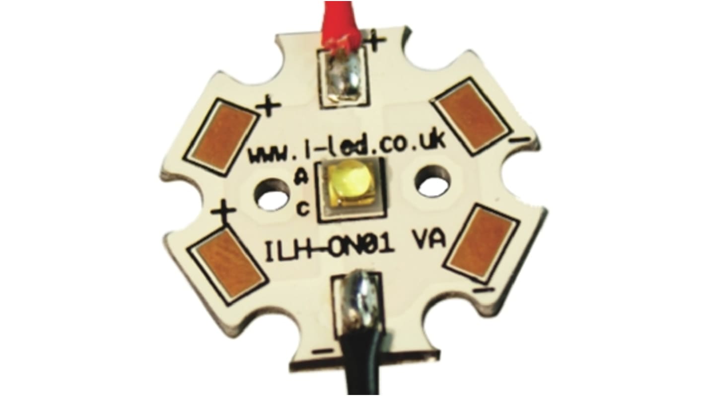 ILS ILH-ON01-WMWH-SC201-WIR200, OSLON1 PowerStar Circular LED Array, 1 White LED (3000K)