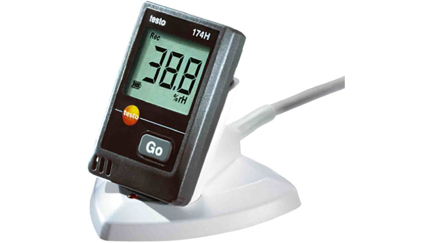 Testo 2-Kanal Feuchtigkeit, Temperatur Datenlogger, -20°C → +70°C / 100%RH, Sensor kapazitiv, NTC, ISO-kalibriert