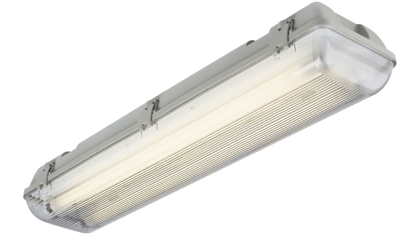 Plafonnier Fluorescent, 1,26 m, 2 x 36 W, IP65, RS PRO