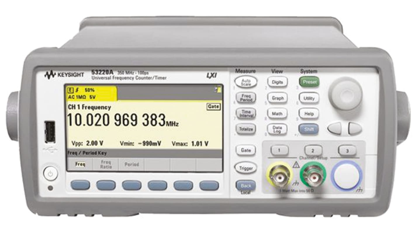 Frequenzimetro Keysight Technologies 53220A, 350MHz, ris. 12 Digit, Cert. ISO