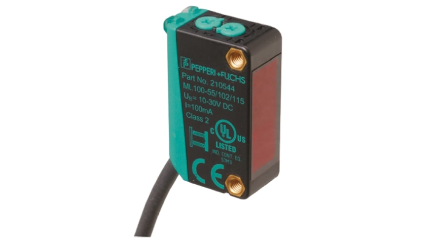 Pepperl + Fuchs Diffuse Photoelectric Sensor, Block Sensor, 5 mm → 350 mm Detection Range