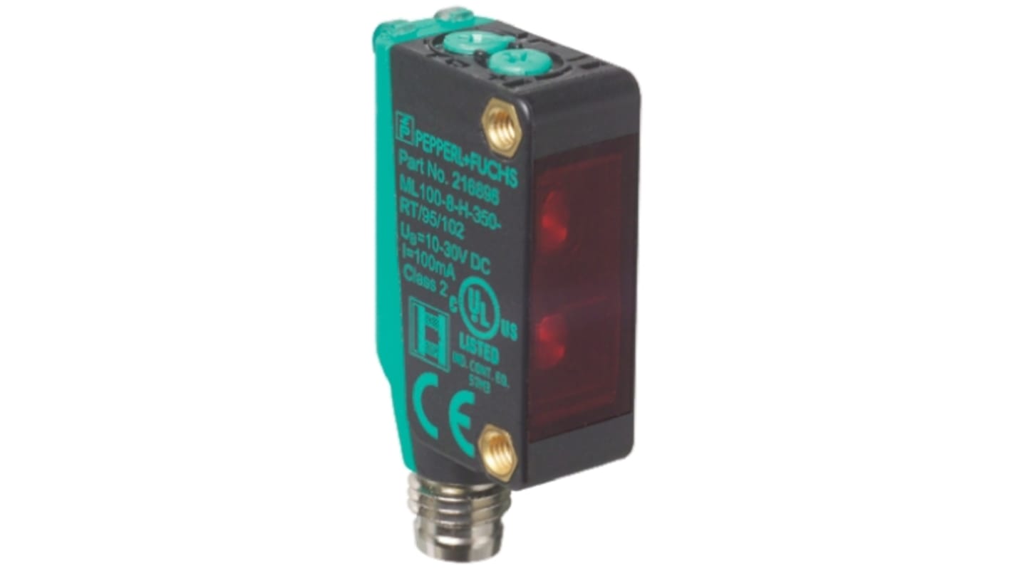 Pepperl + Fuchs Diffuse Photoelectric Sensor, Block Sensor, 5 mm → 350 mm Detection Range