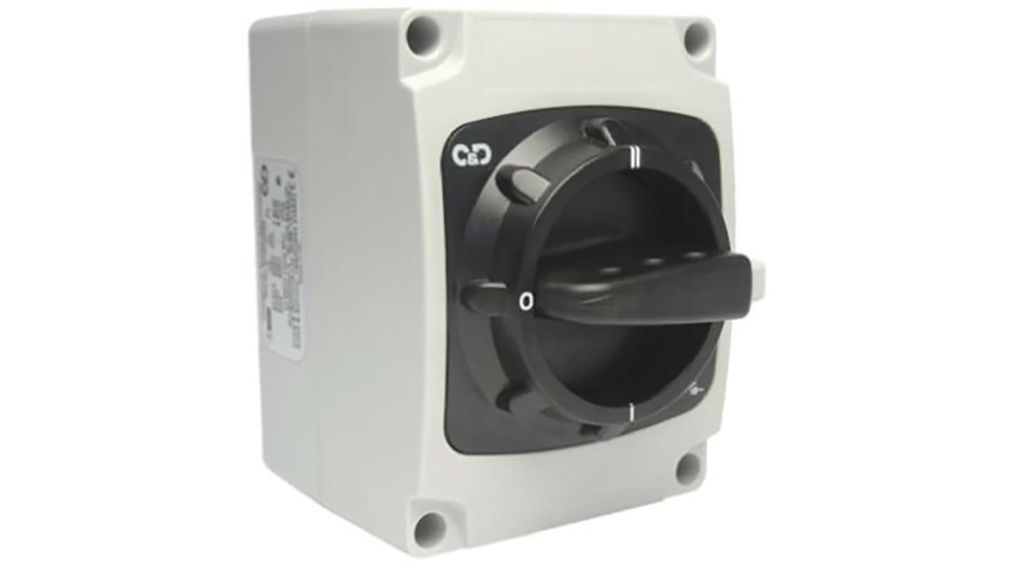 Interruptor seccionador, 4P, 4 NA/4 NC, Corriente 40A, Potencia 18,5kW, IP65