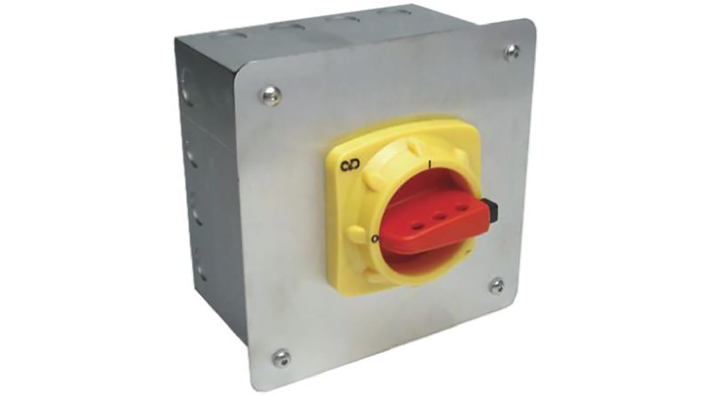 Craig & Derricott 4P Pole Panel Mount Isolator Switch - 63A Maximum Current, 30kW Power Rating, IP65